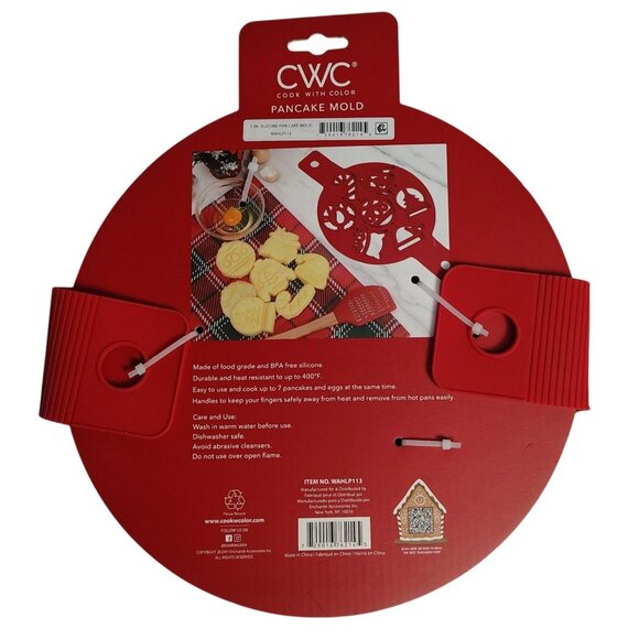CWC Cook With Color Silicone Pancake Mold 7 in 1 Christmas Shapes - Picture 2 of 6